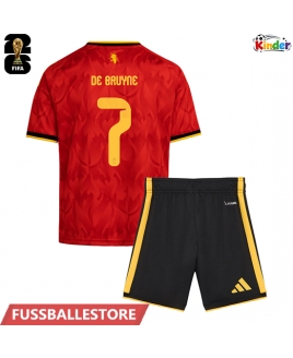 Günstige Belgien Kevin De Bruyne #7 Heimtrikotsatz Kinder WM 2026 Kurzarm (+ Kurze Hosen)